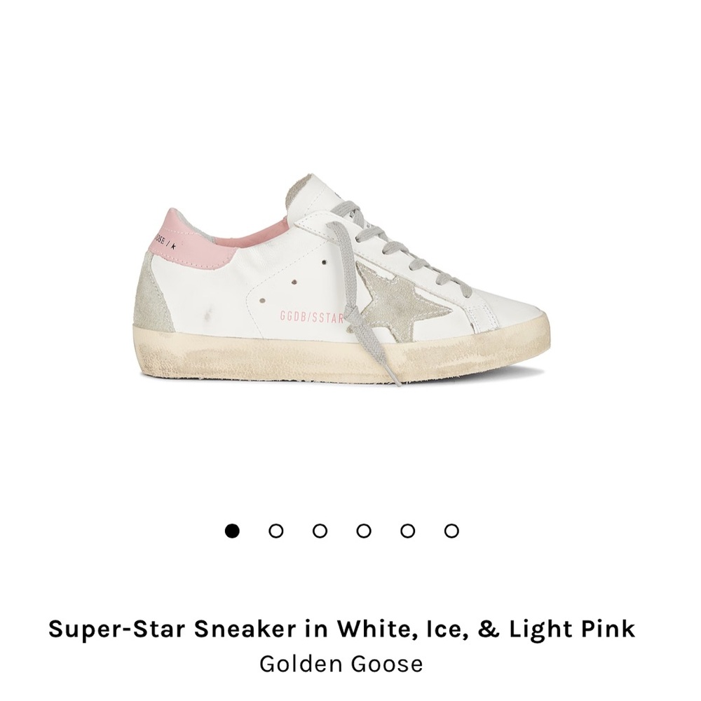 Golden Goose Super-Star Sneaker in White, Ice, & Light Pink